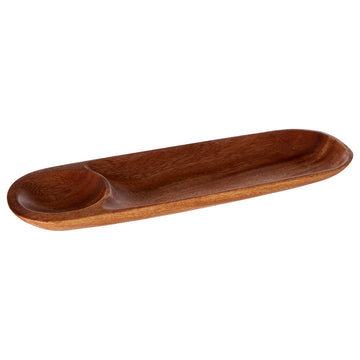 Koro Acacia Wood Oval Chip & Dip Tray