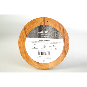 Socorro Acacia Wood Kitchen Roll Holder