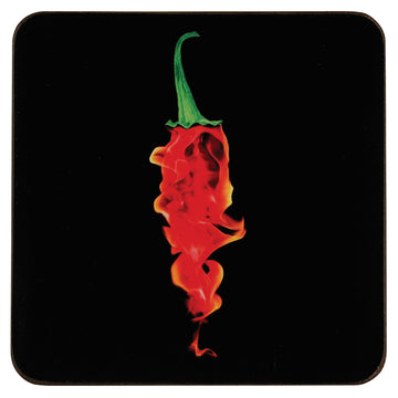 Set of 4 Flaming Chilli Coasters