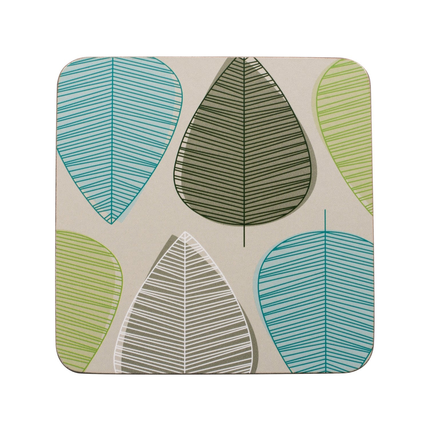 Set of 4 Green Leaf Coasters