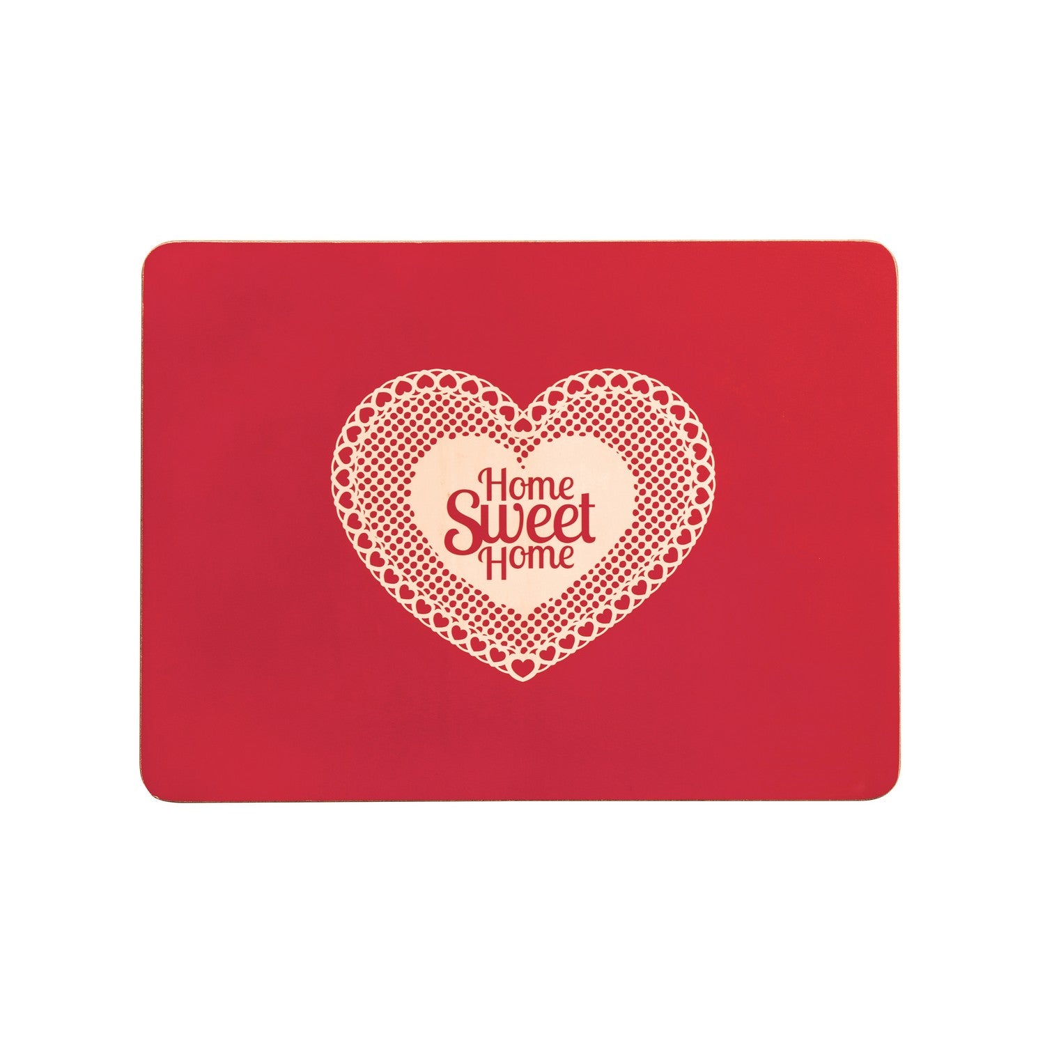 Set of 4 Red Home Sweet Home Placemats