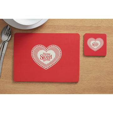 Set of 4 Red Home Sweet Home Placemats