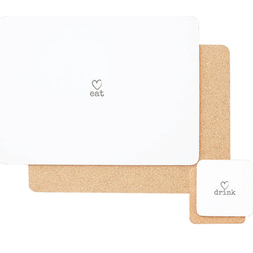 Set of 8 Breakfast Dinner Serving Charm Coasters