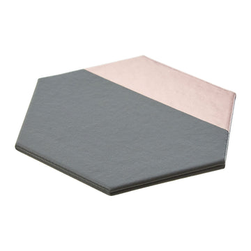 Pack of 4 Geome Dipped Hexagon Grey and Rose Gold Coasters