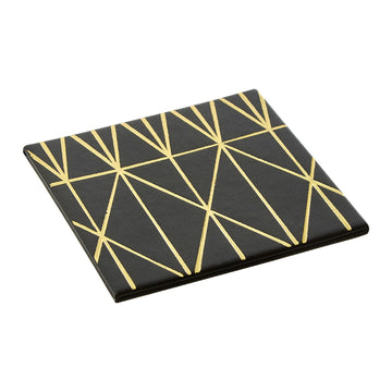 Set of 4 Geome Prism Faux Leather Effect Coasters