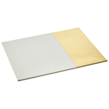 Set 4 Rectangle White Gold Dipped Leather Effect Placemats