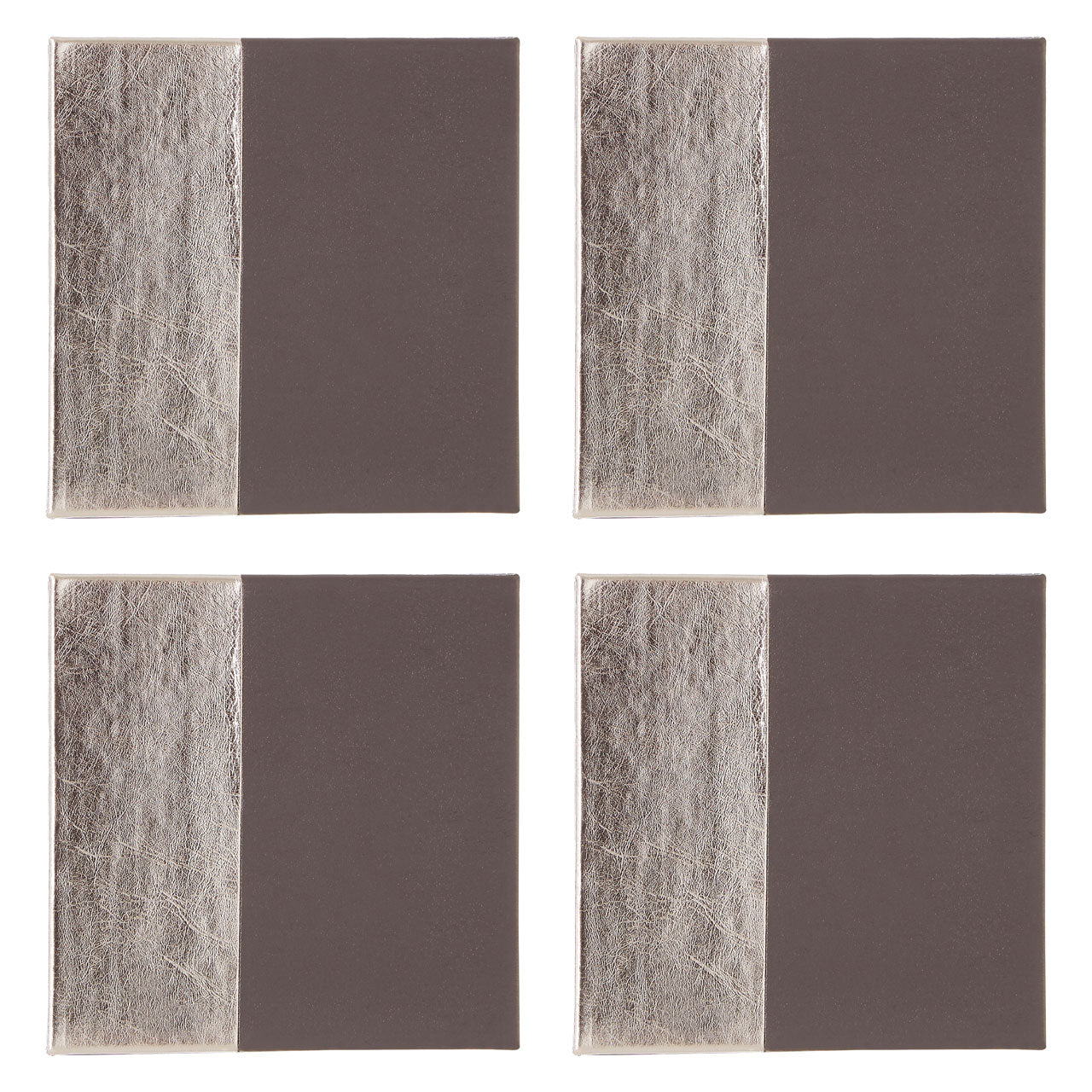Set 4 Square Silver Grey Coasters