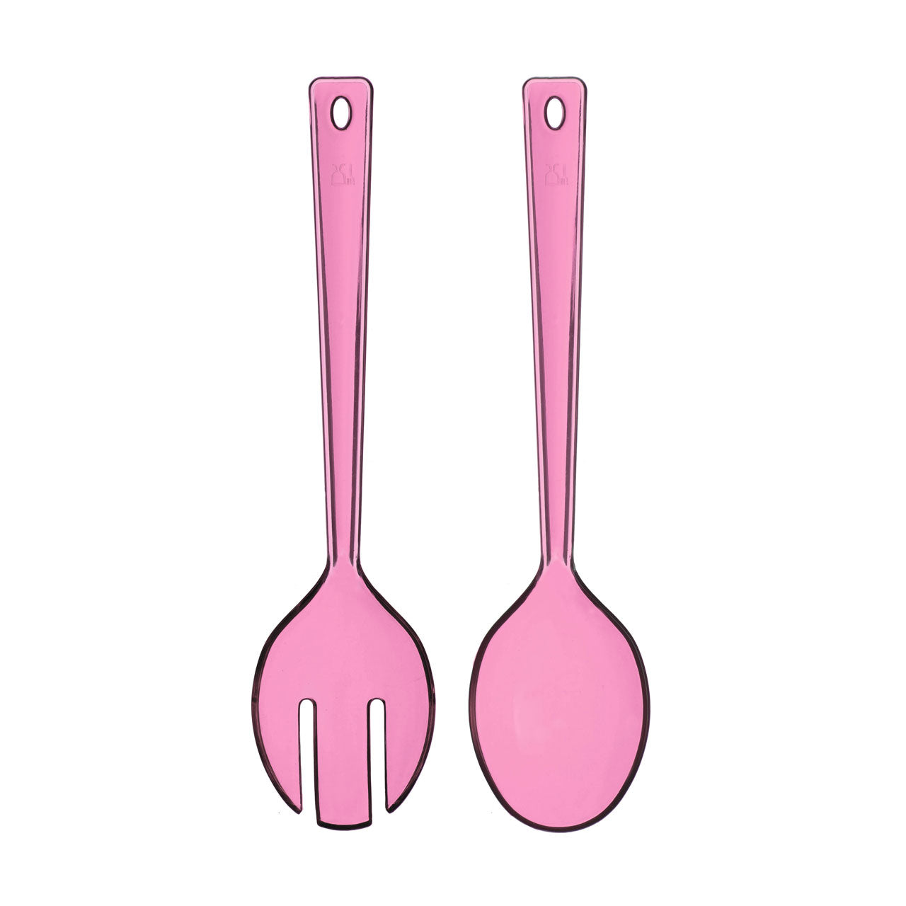 Pink Plastic Fork and Spoon Summer Salad Servers