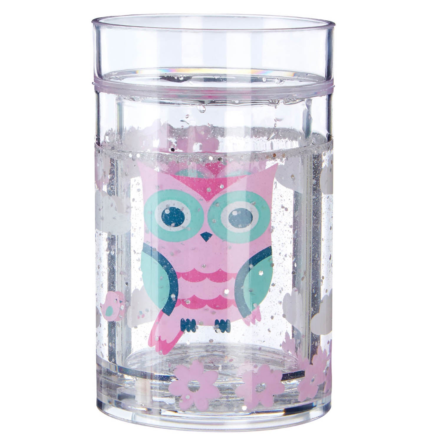 Mimo Happy Owl Glitter Design 200ml Kids Drinking Cup