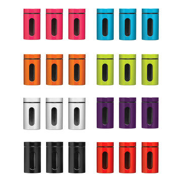 Set of 3 1 Litre Black Storage Jars