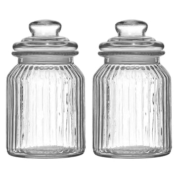 2pcs 990ml Glass Storage Jar