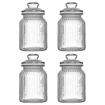 4pcs 990ml Glass Storage Jar