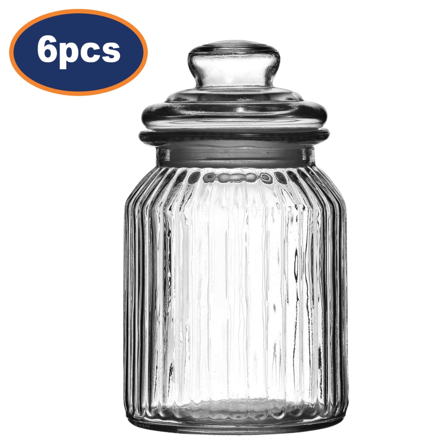 6pcs 990ml Glass Storage Jar