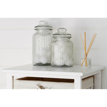 2-pc Clear Glass Storage Jars 990/1300ml