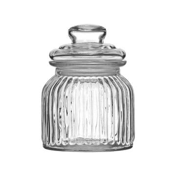 2pcs 600ml Clear Glass Tea Coffee Sugar Jars