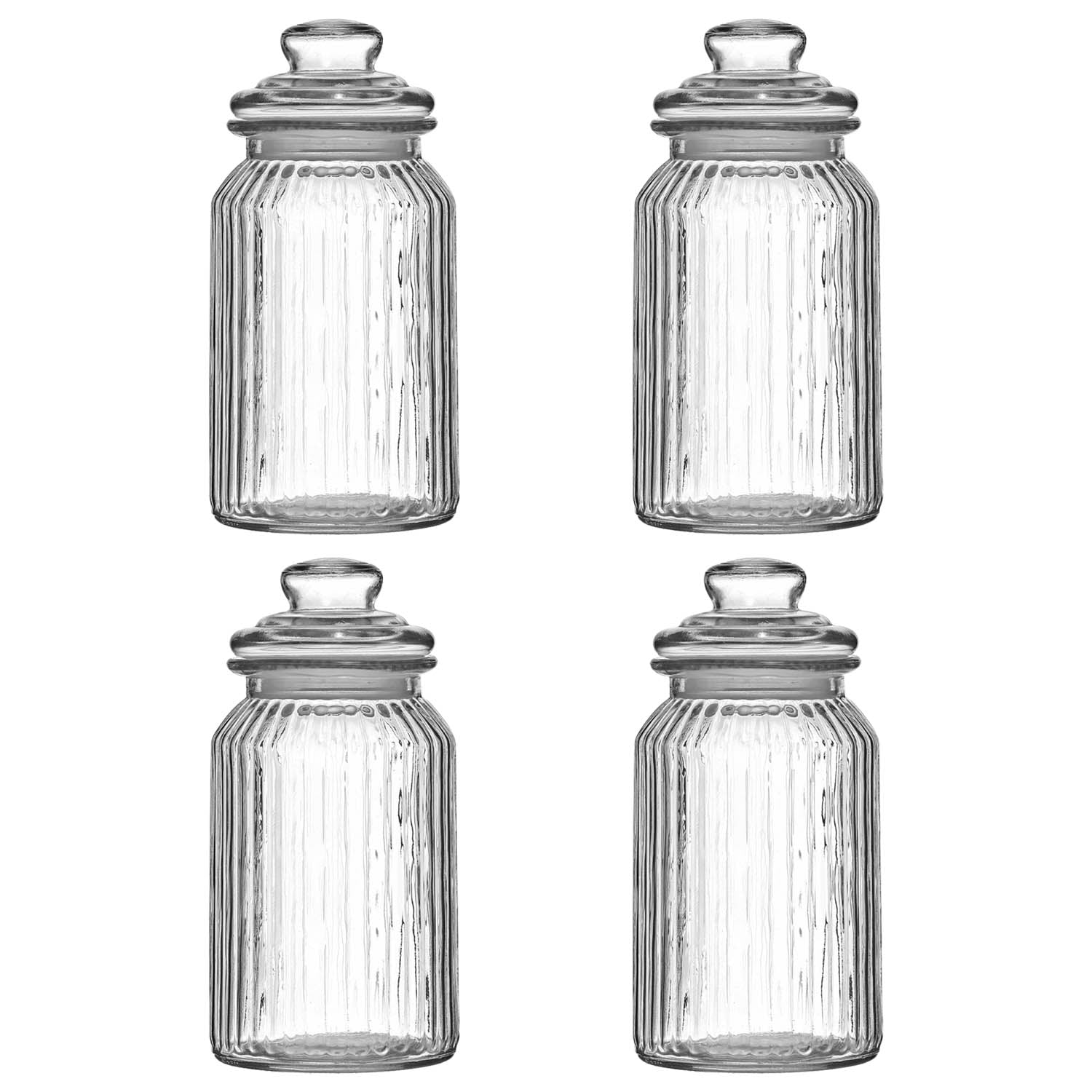 4pcs 1.3L Glass Storage Jar