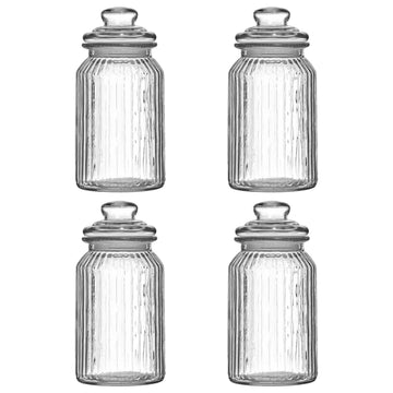 4pcs 1.3L Glass Storage Jar