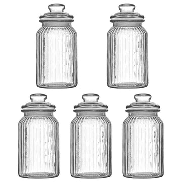 5pcs 1.3L Glass Storage Jar