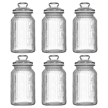 6pcs 1.3L Glass Storage Jar