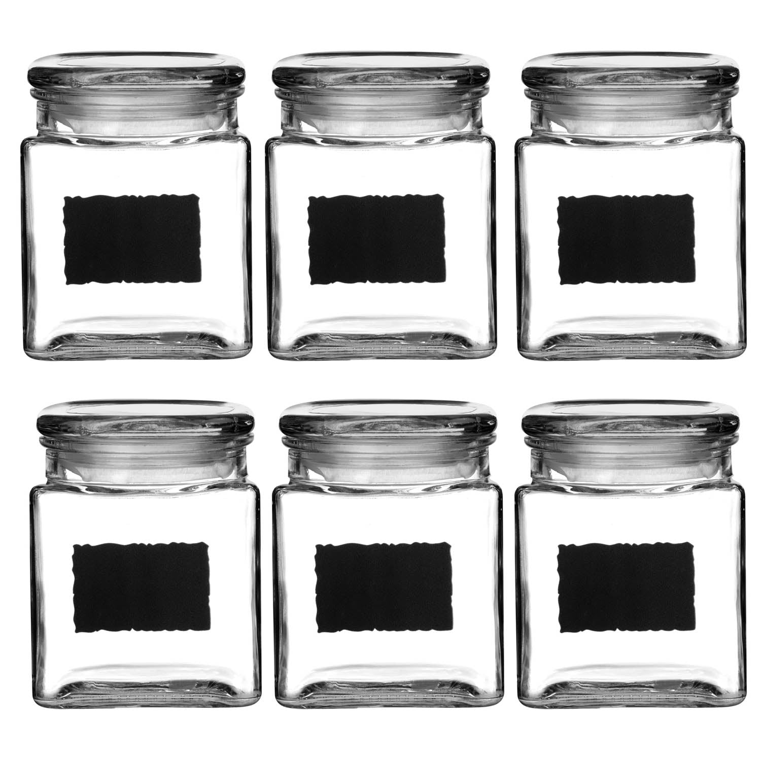 Set Of 6 800ml Glass Storage Jars