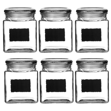 Set Of 6 800ml Glass Storage Jars