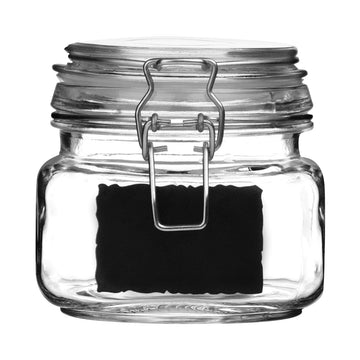 Set Of 3 900ml Square Glass Storage Jar