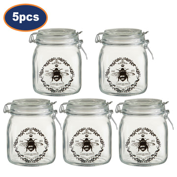5pcs 1000ml Queen Bee Canister Jar