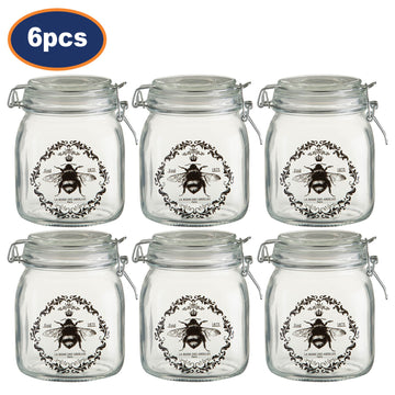 6pcs 1000ml Queen Bee Canister Jar