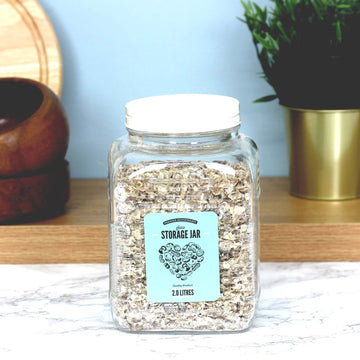 3pc 2L Square Glass Storage Jars