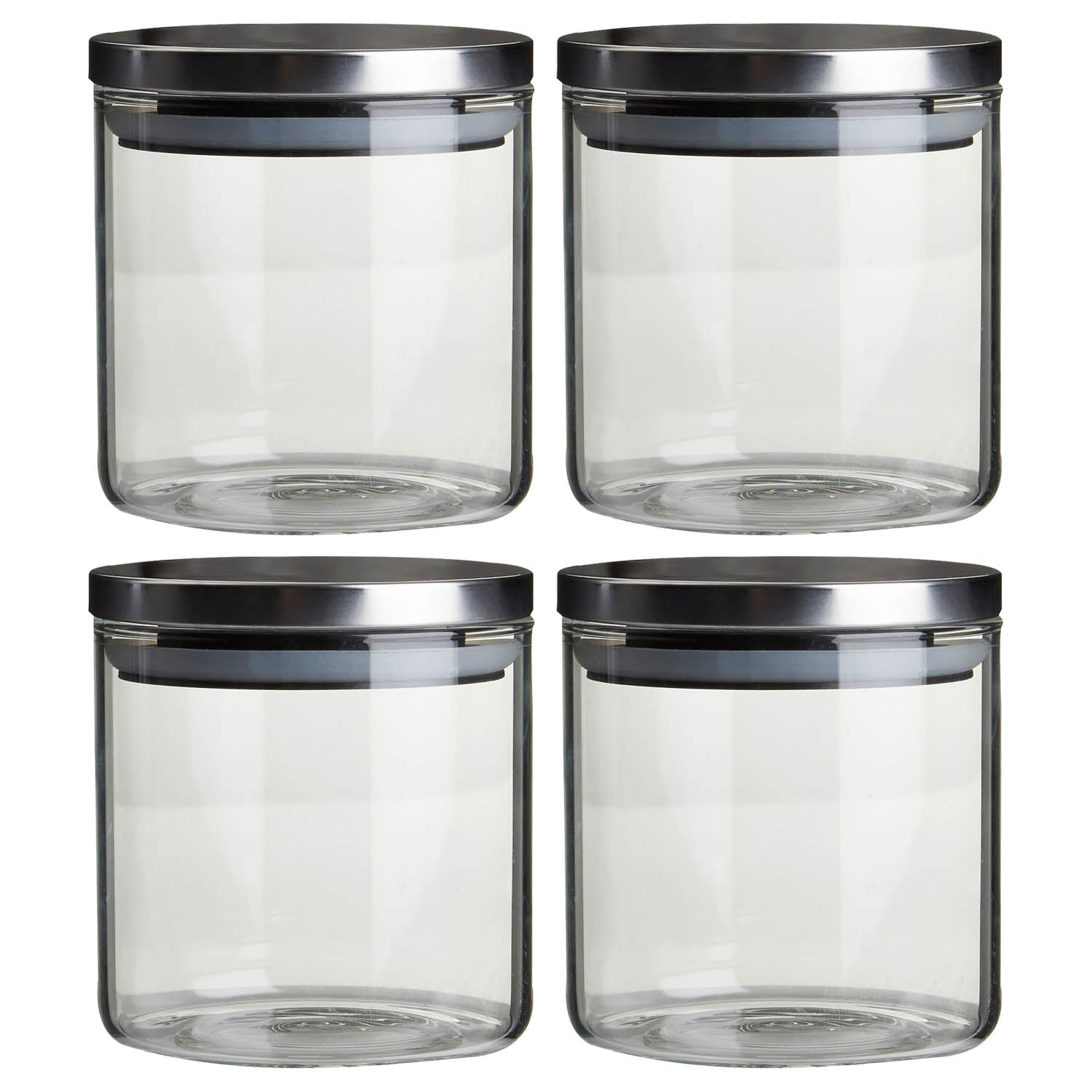 Freska 4pc 550ml Round Tall Glass Storage Jar