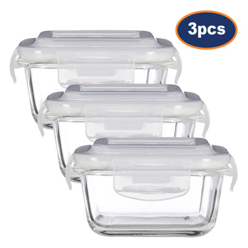 3pcs 320ml Freska Container Borosilicate Glass