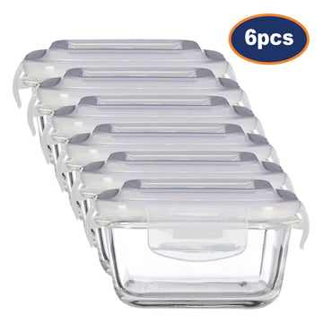 6pcs 320ml Freska Container Borosilicate Glass