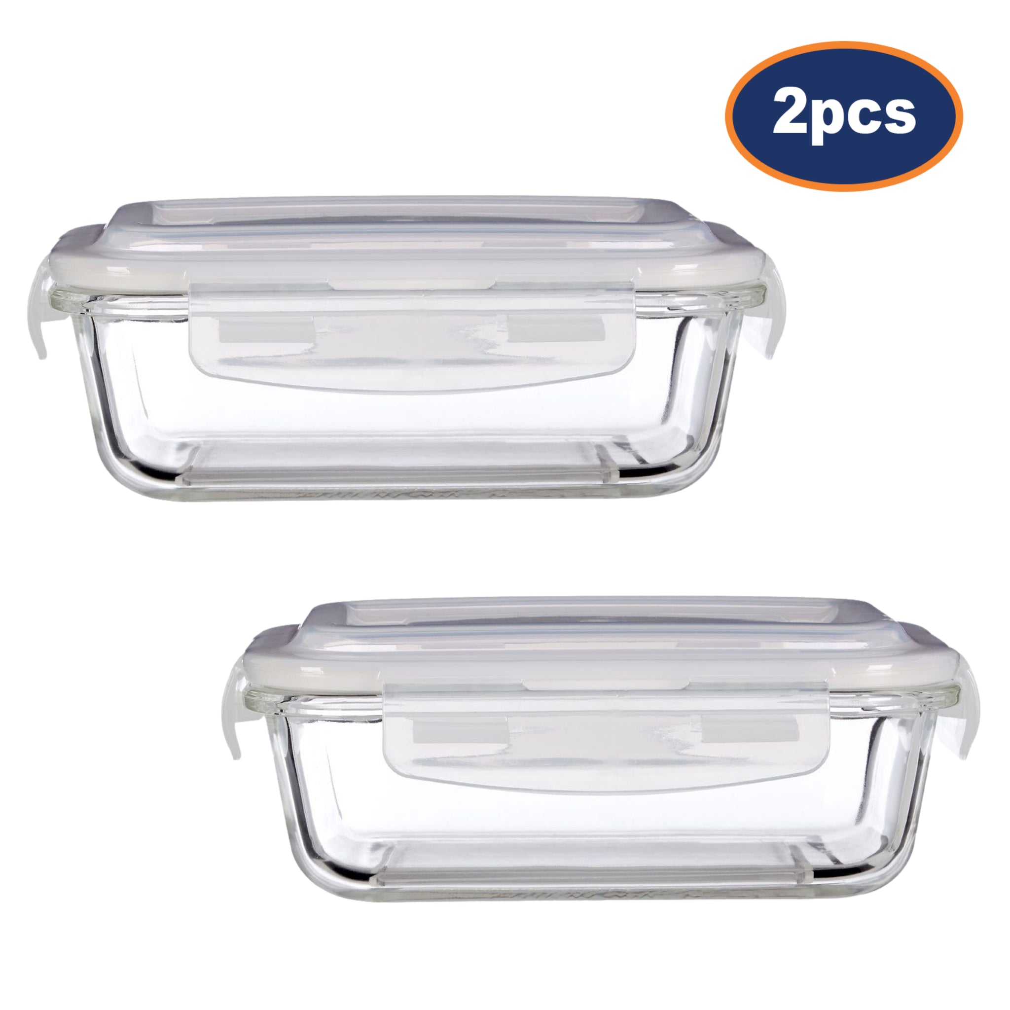 Set of 2 640ml Freska Glass Food Container