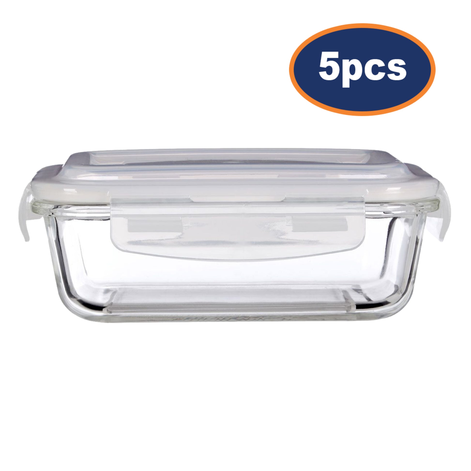 Set of 5 640ml Freska Glass Food Container