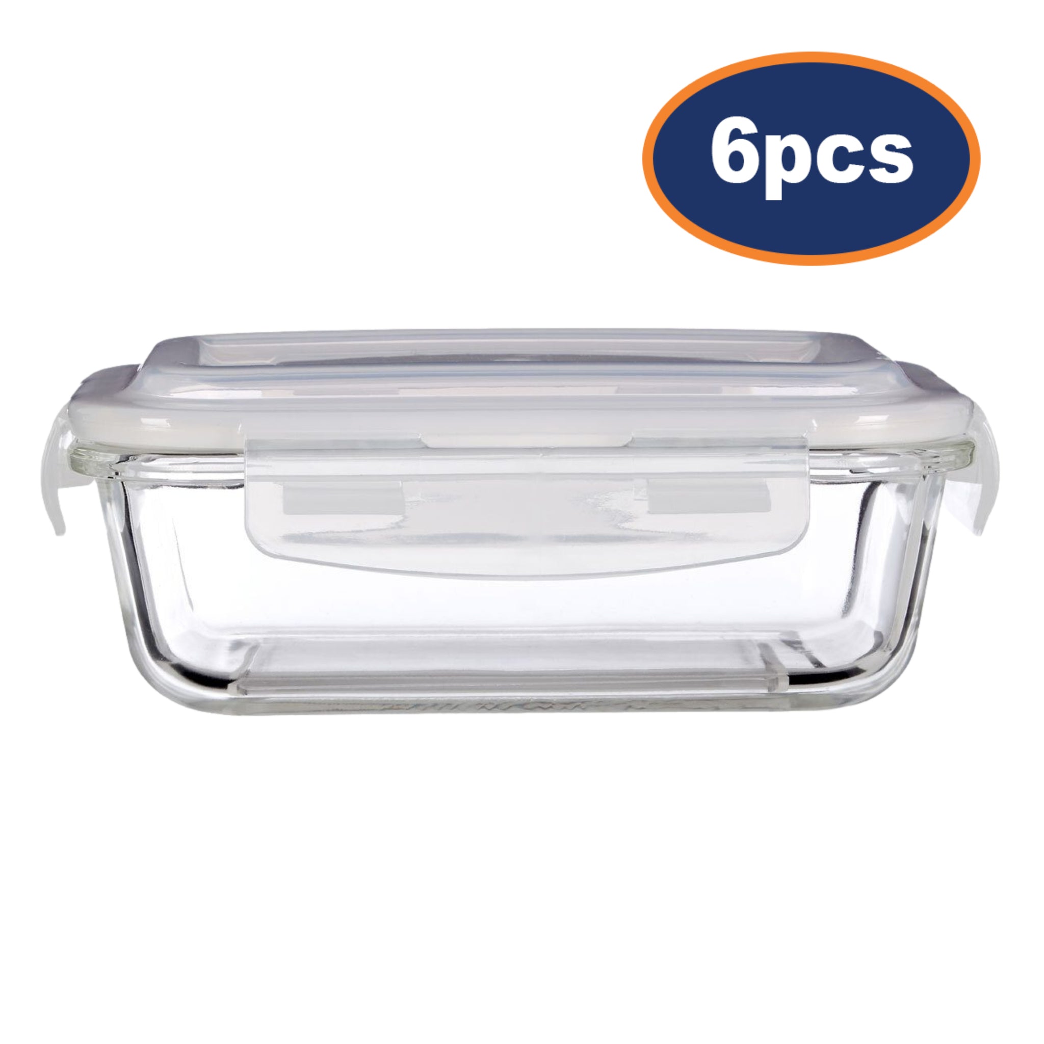 Set of 6 640ml Freska Glass Food Container