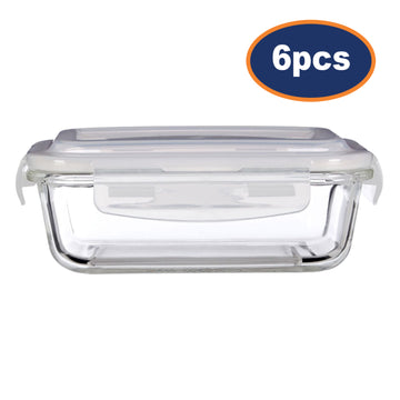 Set of 6 640ml Freska Glass Food Container