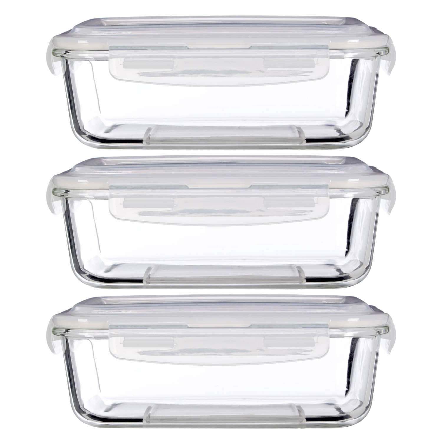 Freska 3pc 1520ml Borosilicate Glass Lunch Box