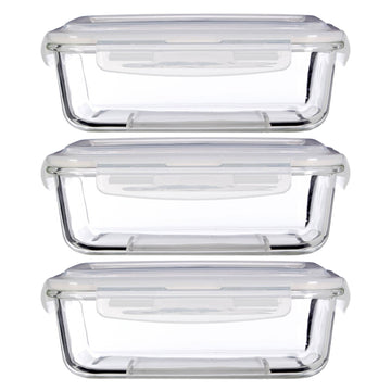 Freska 3pc 1520ml Borosilicate Glass Lunch Box