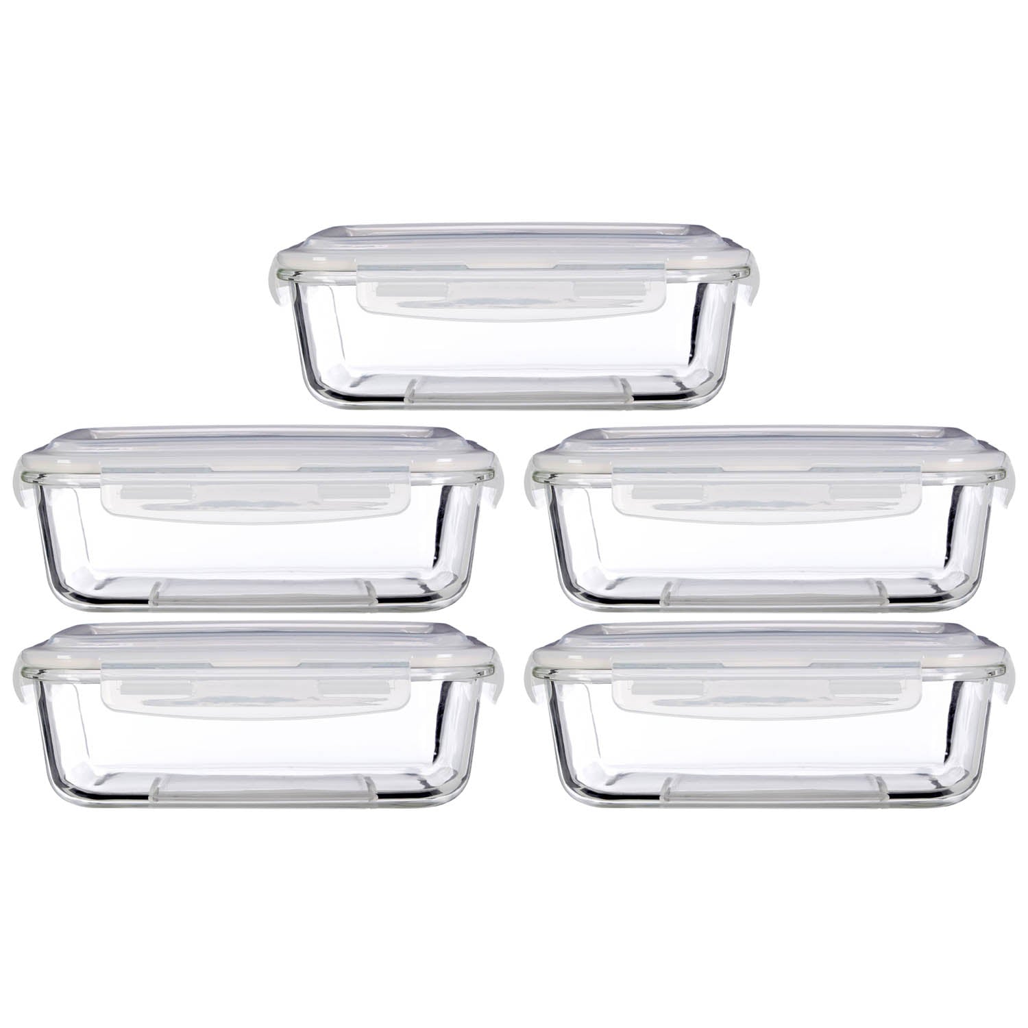 Freska 5pc 1520ml Borosilicate Glass Lunch Box