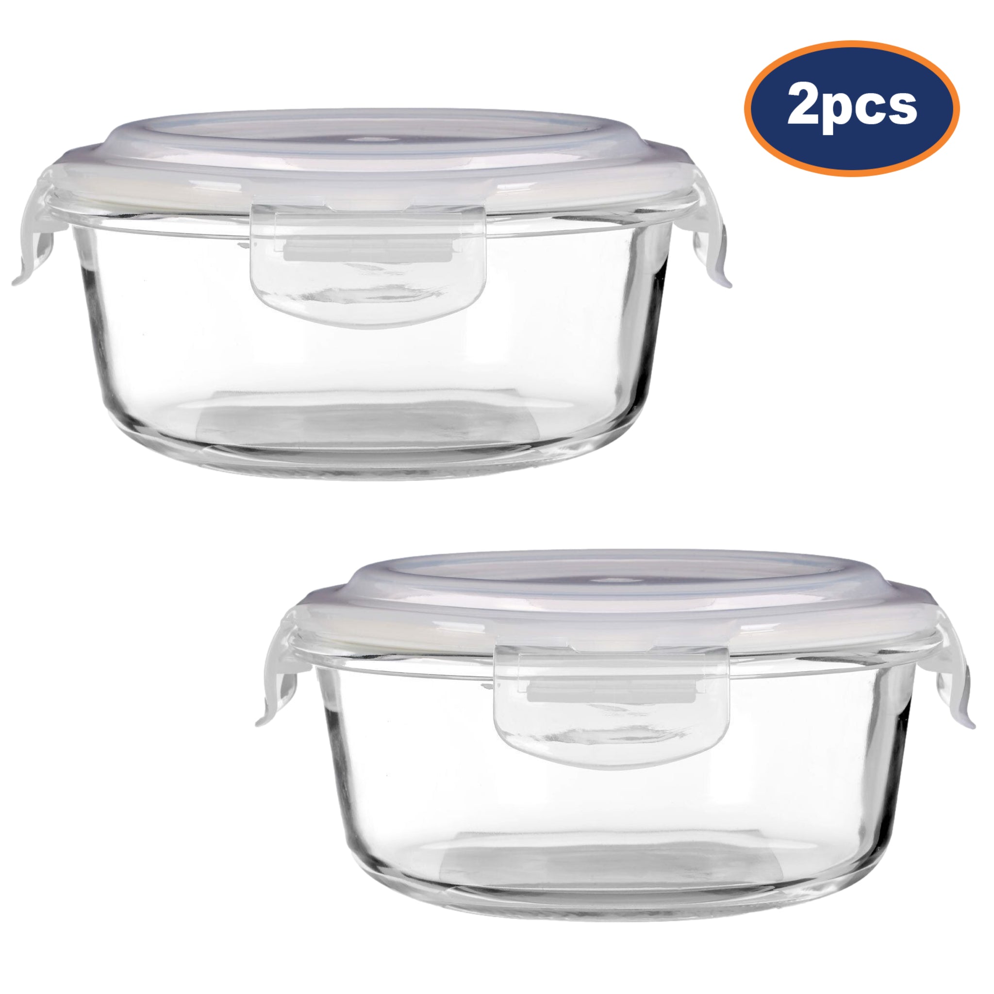 2pc 620ml Freska Glass Food Container Set