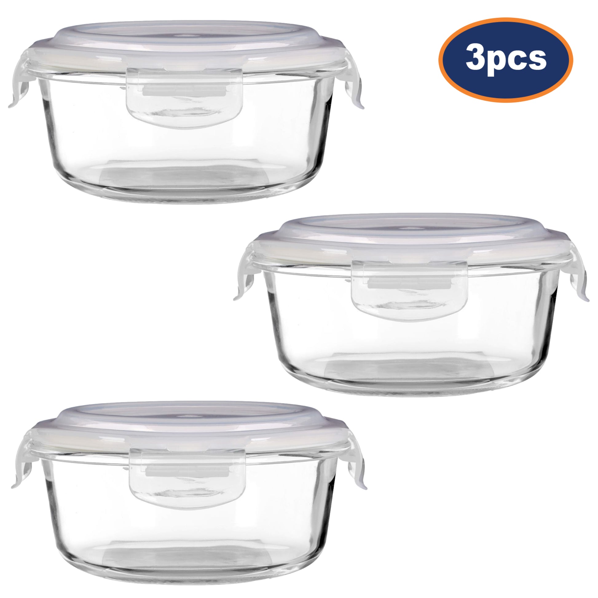 3pc 620ml Freska Glass Food Container Set