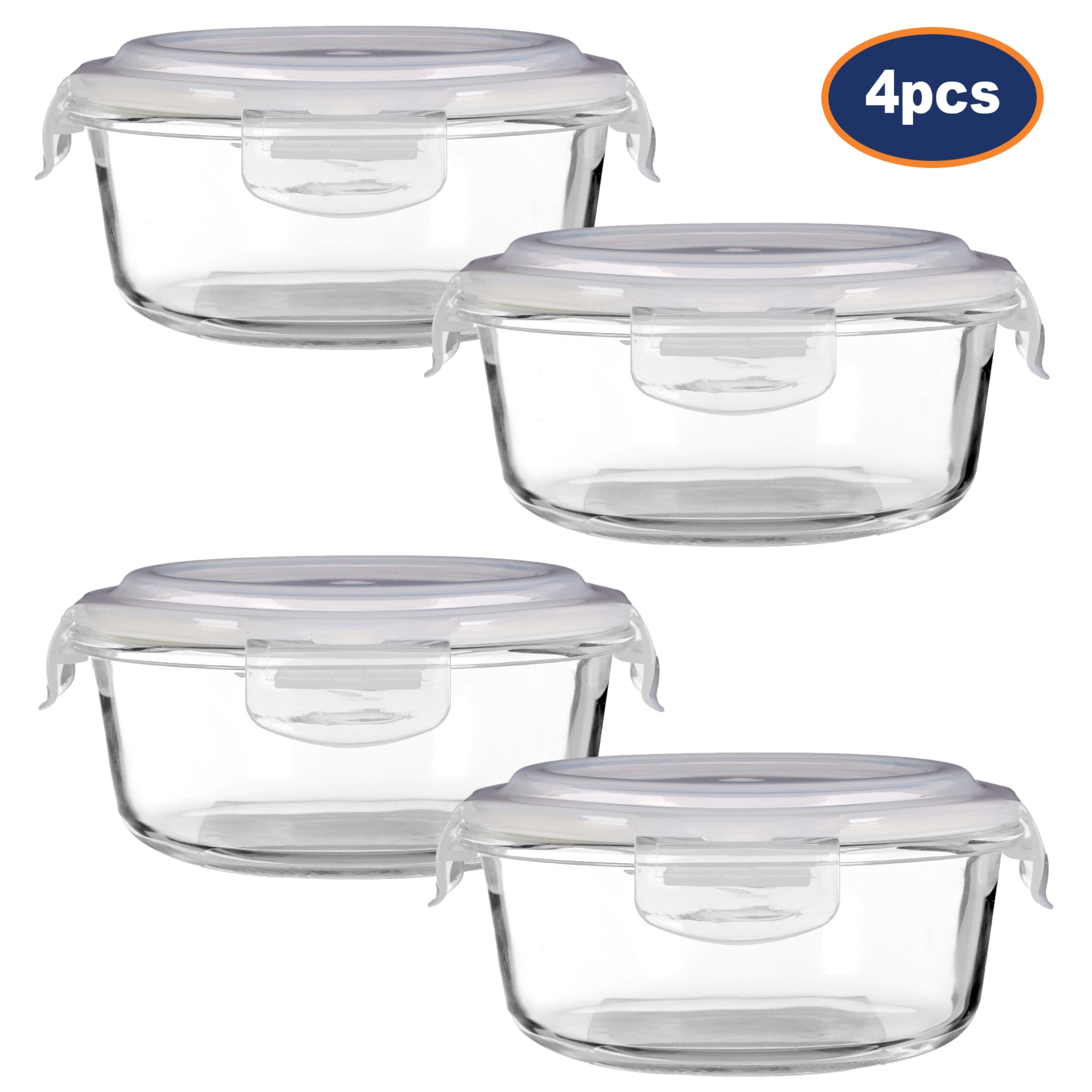 4pc 620ml Freska Glass Food Container Set