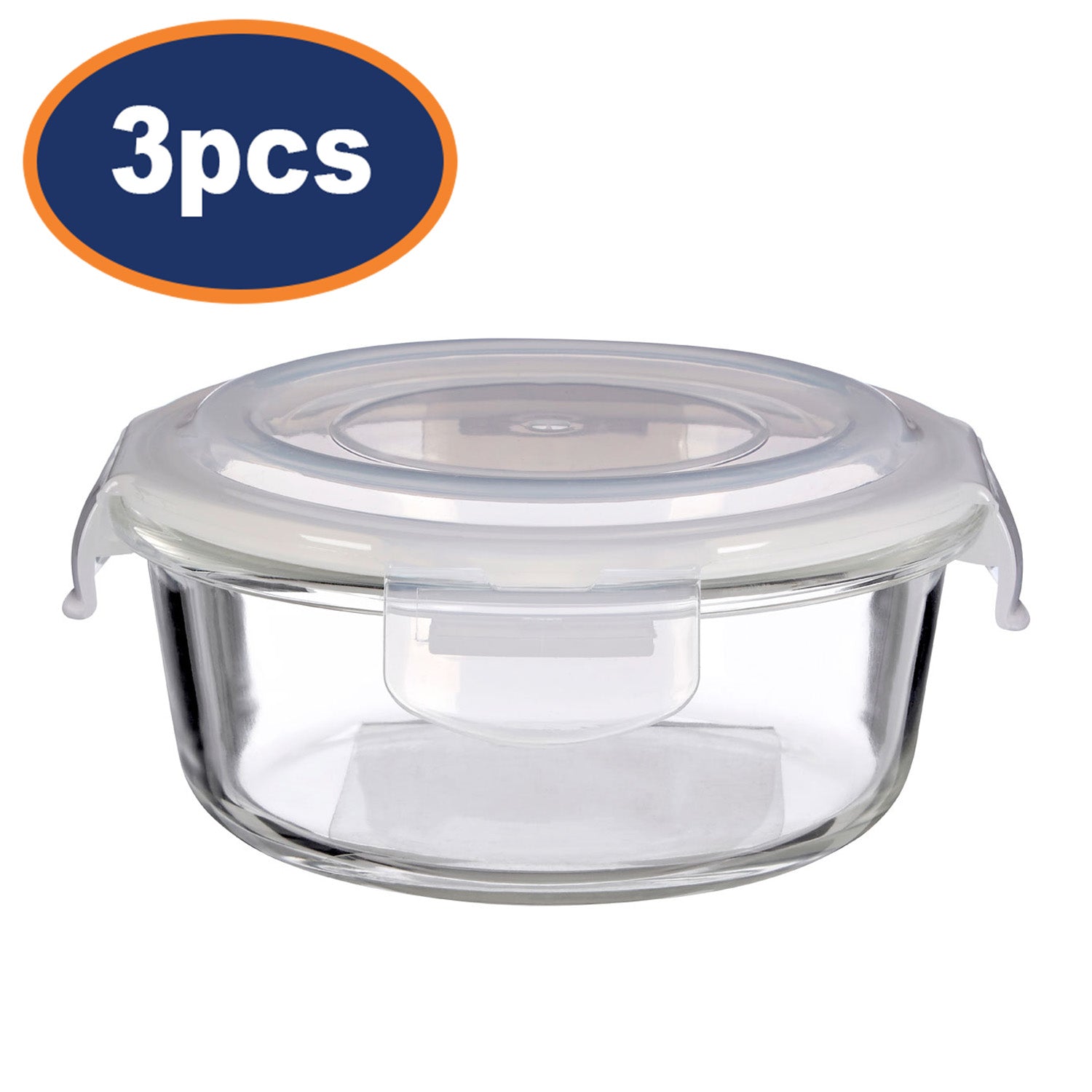 3pc 620ml Freska Glass Food Container Set