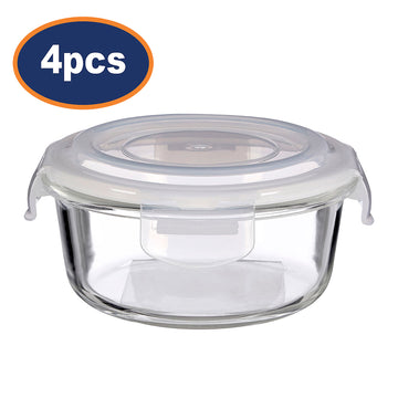 4pc 620ml Freska Glass Food Container Set