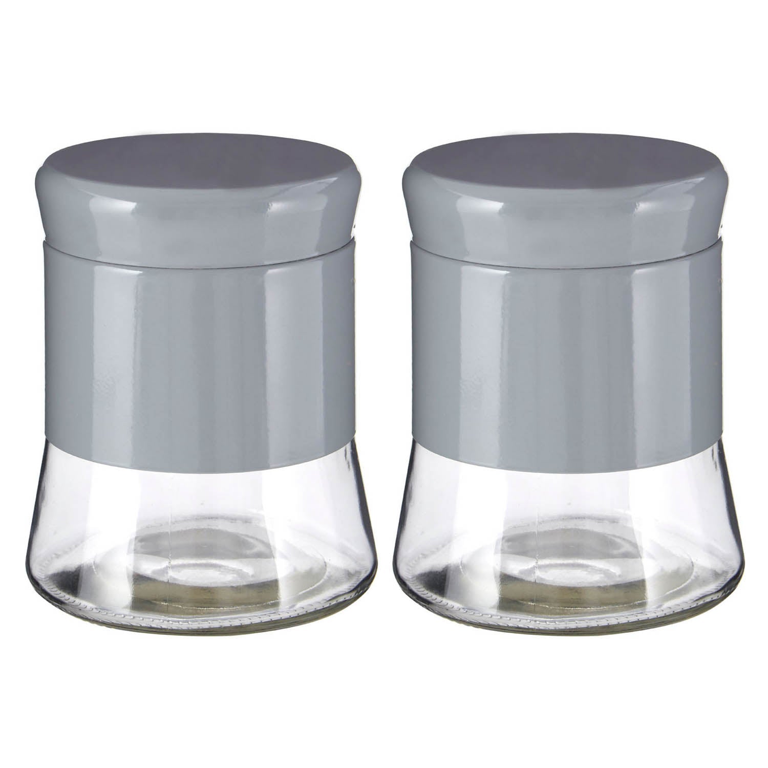 Set Of 2 800ml Grey Coffee Sugar Tea Jar