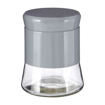Set of 3 800ml Grey Stainless Steel Glass Storage Jars