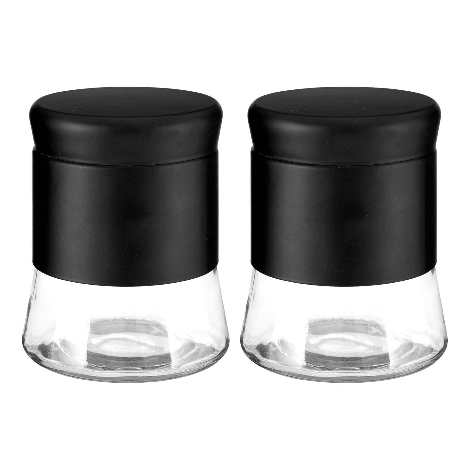Set Of 2 800ml Black Coffee Sugar Canister Jar