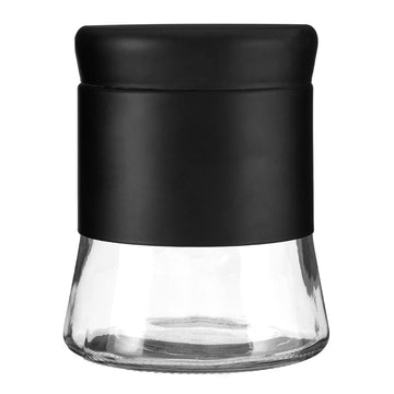 Set of 3 800ml Black Stainless Steel Glass Jars