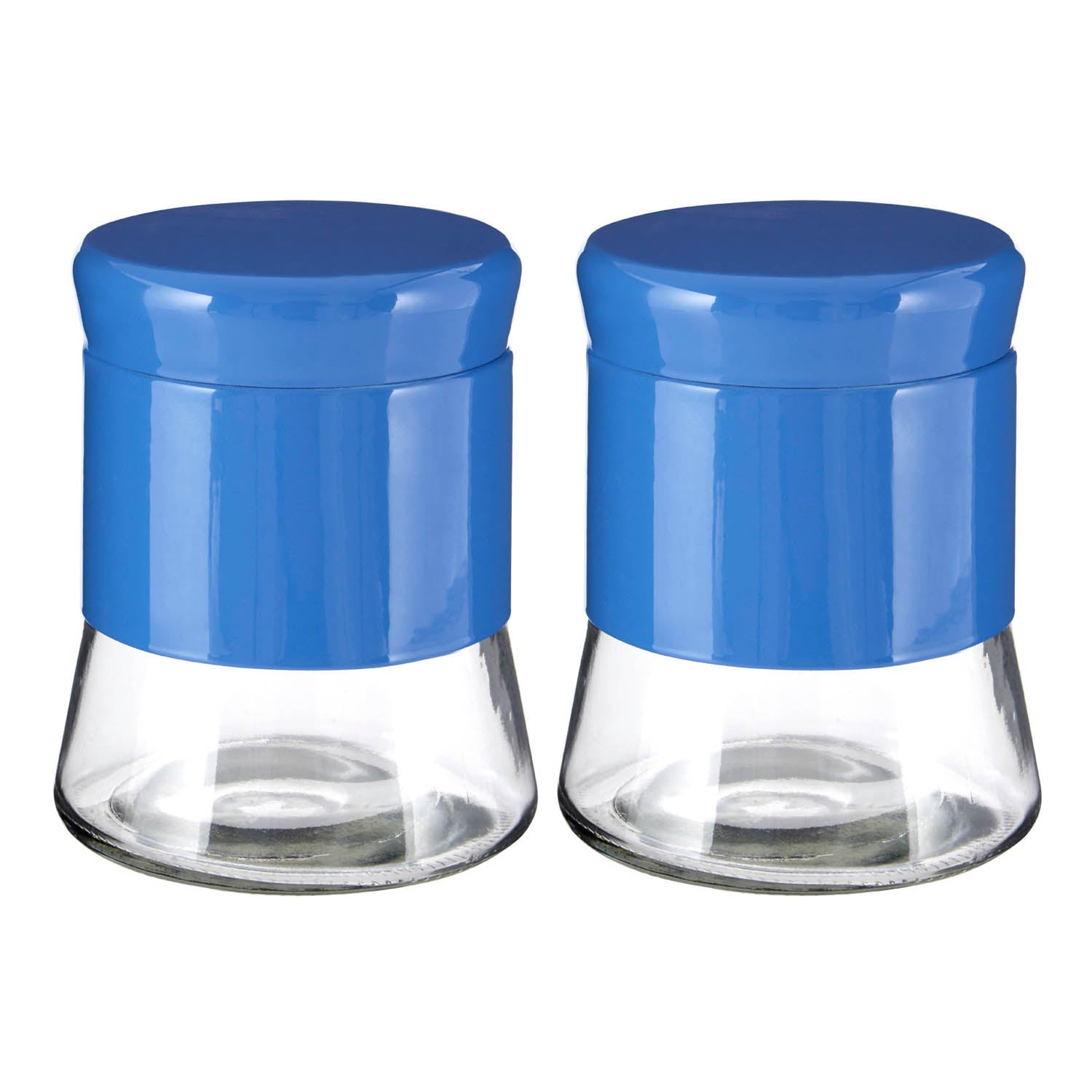 Set Of 2 800ml Blue Coffee Sugar Tea Canister Jar