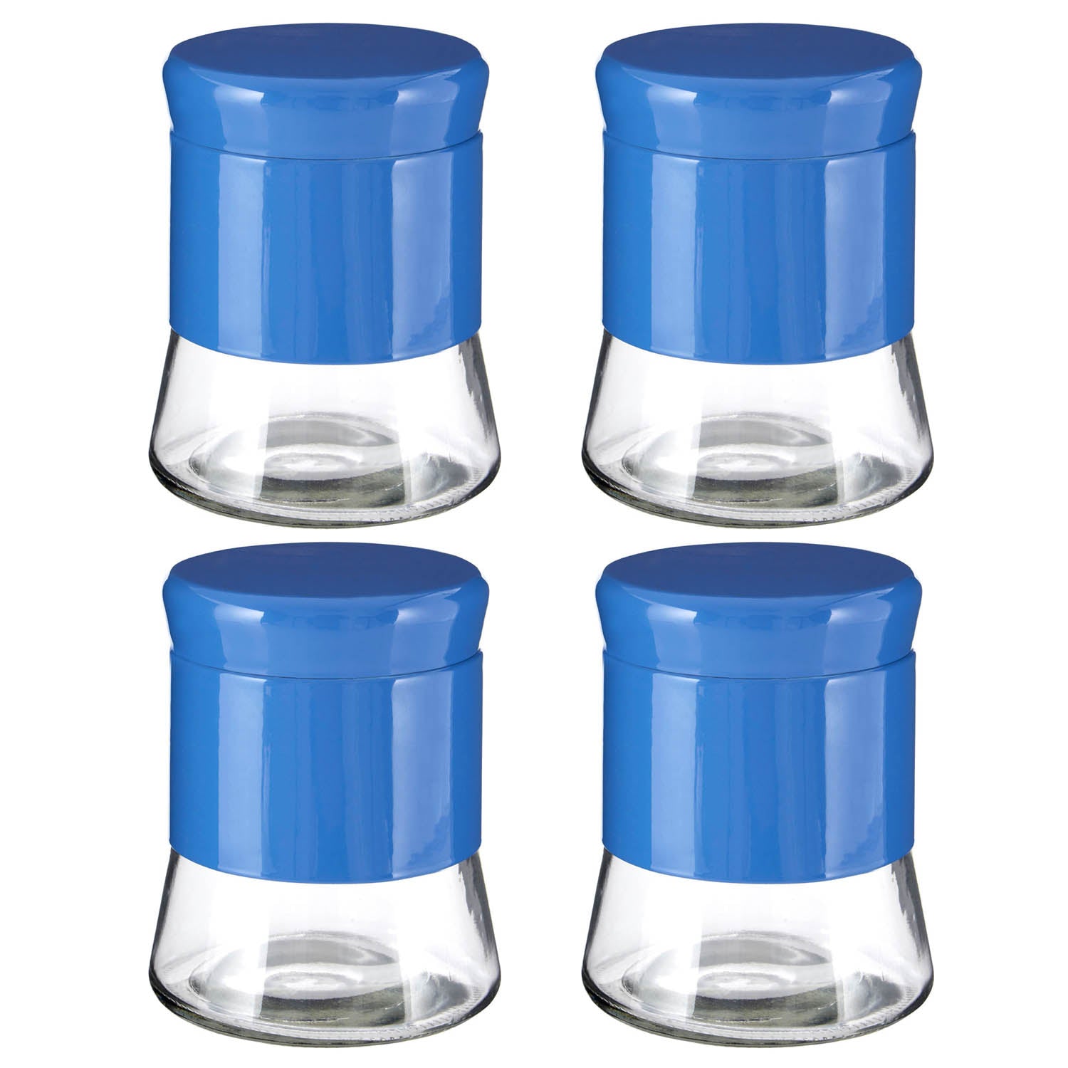 Set Of 4 800ml Blue Coffee Sugar Tea Canister Jar